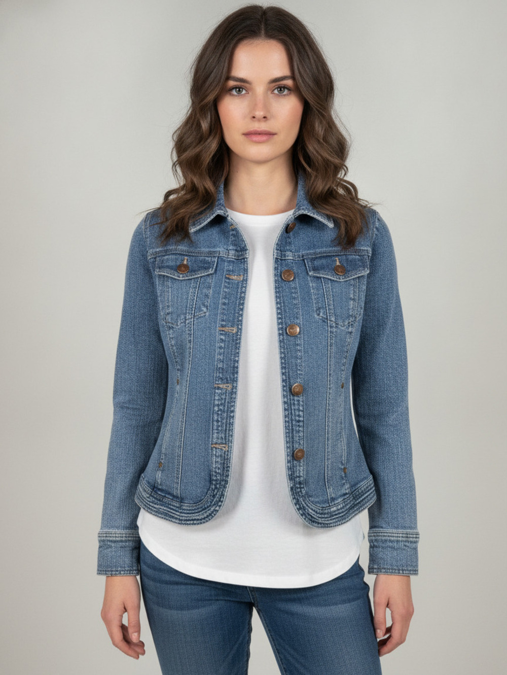 Dressbarn Women's Denim Jacket Size S Blue Classic Fit SZ SM